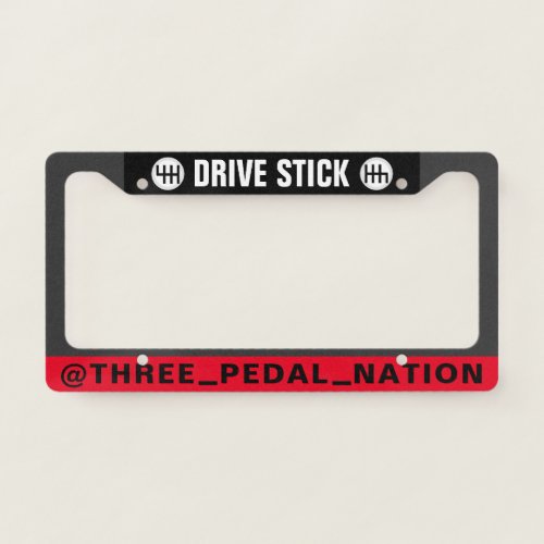 THREE PEDAL NATION LICENSE PLATE FRAME