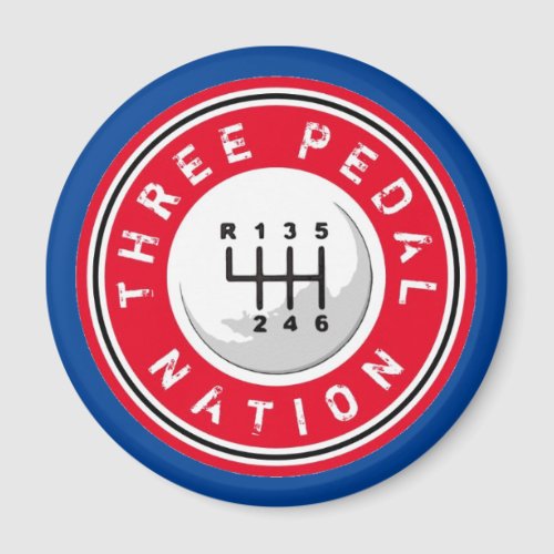 THREE PEDAL NATION Magnet