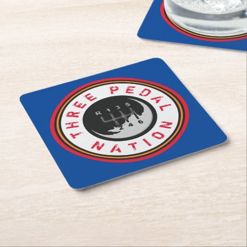 THREE PEDAL NATION SQUARE PAPER COASTER