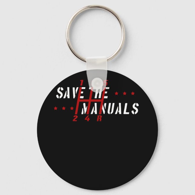 Three Pedals Manual Transmission Save The Manuals Keychain (Front)