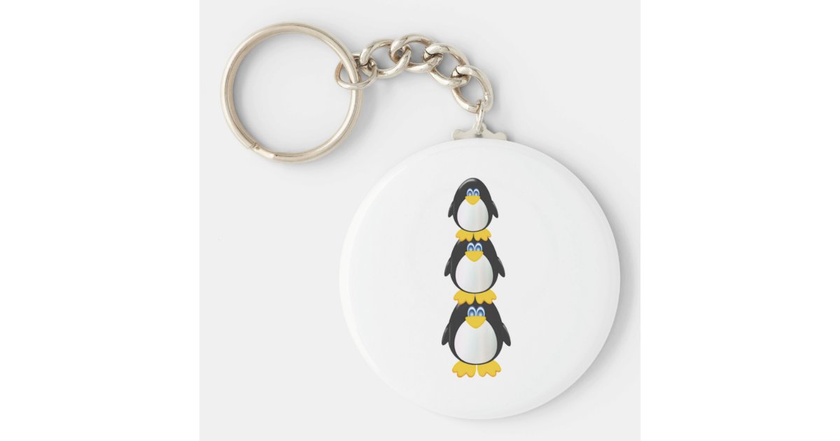 Three Penguins Keychain | Zazzle.com