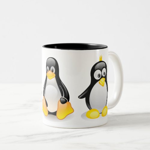Three Penguins white mug