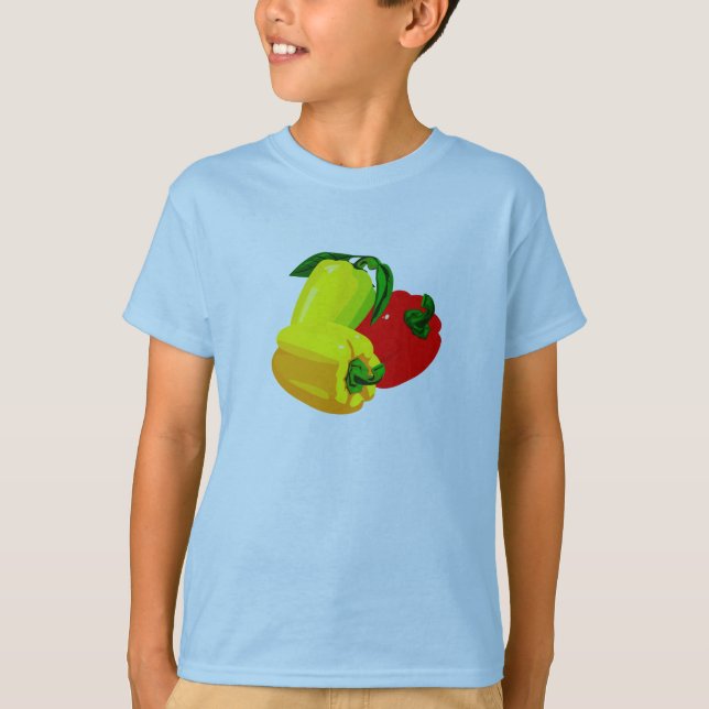 Three peppers graphic red yellow green T-Shirt (Front)