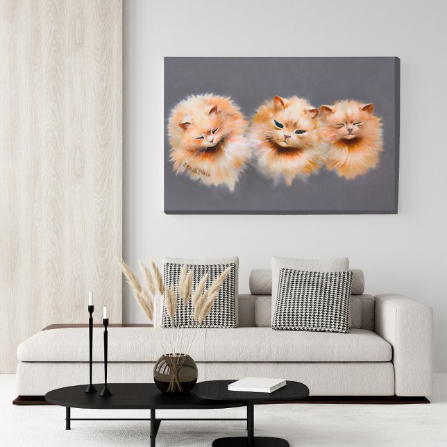 Three Persian Cats  Faux Wrapped Canvas Art Print (Creator Uploaded)
