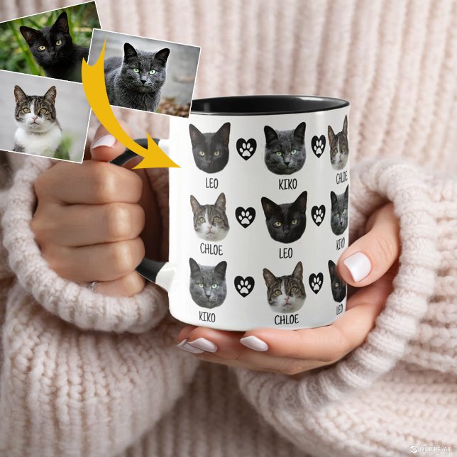 Three Pet Faces, Create Your Own Photo  Mug (Creator Uploaded)