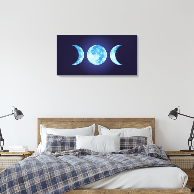 Three Phase Moon Canvas Print (Insitu(Bedroom))