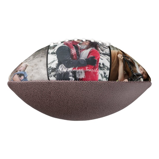 Three Photo Collage Custom Football (Rotated 270)