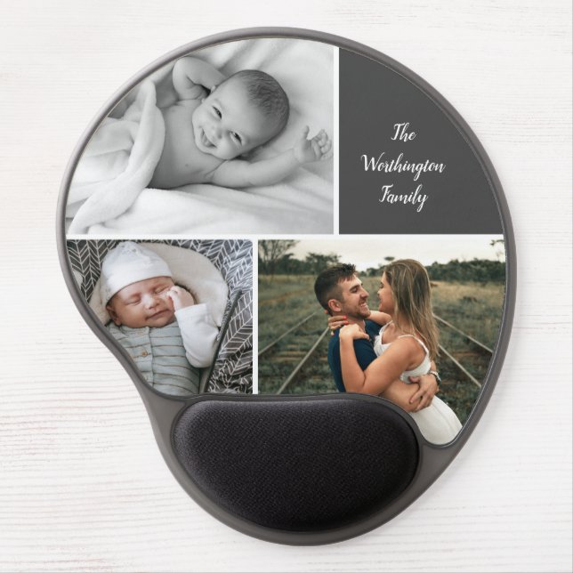 Three Photo Collage Custom Gel Mouse Pad (Front)