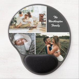 Three Photo Collage Custom Gel Mouse Pad