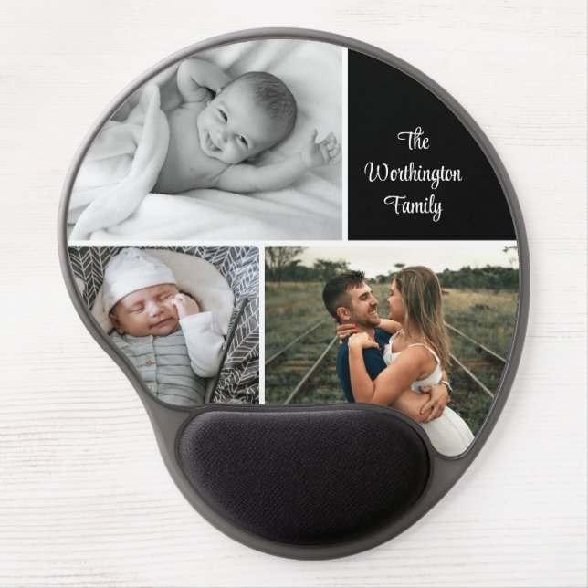Three Photo Collage Custom Gel Mouse Pad (Front)