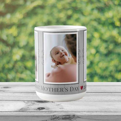 Three Photo Collage First Mothers Day Coffee Mug