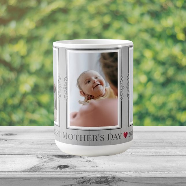 Three Photo Collage First Mothers Day Coffee Mug (Three Photo Collage First Mothers Day Coffee Mug)
