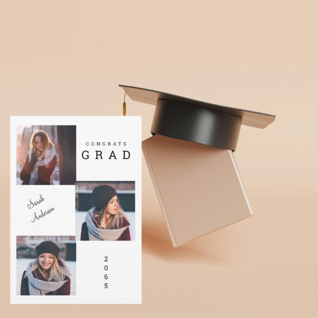Three Photo Collage Grad Photo Announcement (Creator Uploaded)