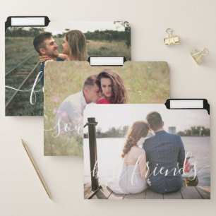 Three Photo Collage Love Script File Folder