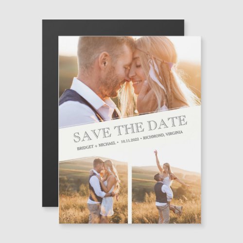 Three Photo Collage Modern Wedding Save the Dates