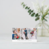 Three Photo Collage Photographer Business Card (Standing Front)