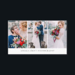 Three Photo Collage Photographer Business Card<br><div class="desc">Showcase your best photography with this modern three-photo collage business card. This customizable business card is perfect for photographers,  event planners,  stylist and bloggers.</div>