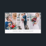 Three Photo Collage Photographer Business Card<br><div class="desc">Showcase your best photography with this modern three-photo collage business card. This customizable business card is perfect for photographers,  event planners,  stylist and bloggers.</div>