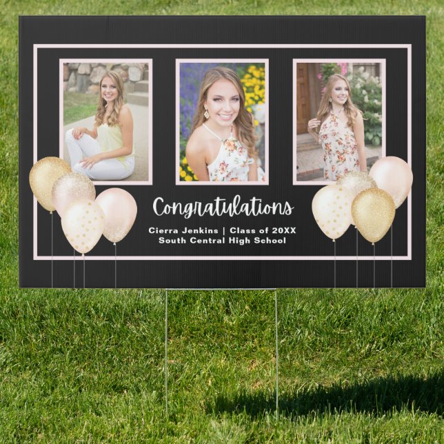 Three Photo Congratulations Graduation Sign (Insitu)