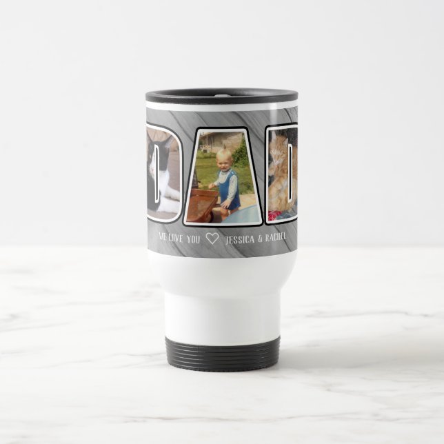 Three Photo Dad Letter Cut Out Mug (Center)
