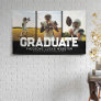Three photo graduate bold sporty black graduation banner