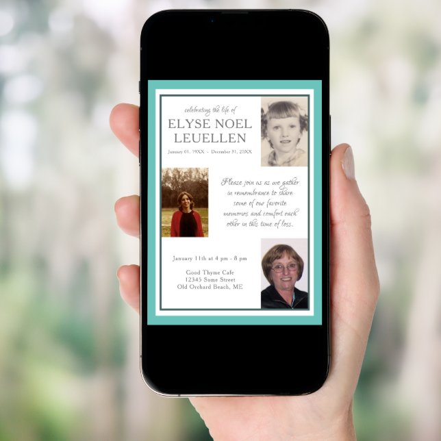 three photo memorial cards (Front Digital)