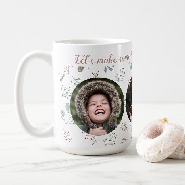 Three Photo Merry Moments Holiday  Coffee Mug (With Donut)