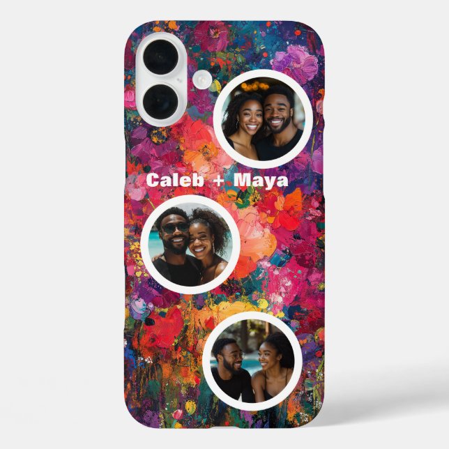 Three Photo Neo Expressionist Floral Collage Case-Mate iPhone Case (Back)