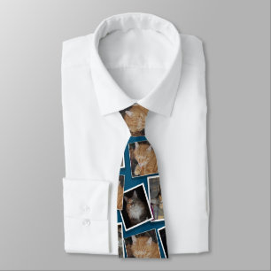 Three Photo Pet Photography Pattern Neck Tie