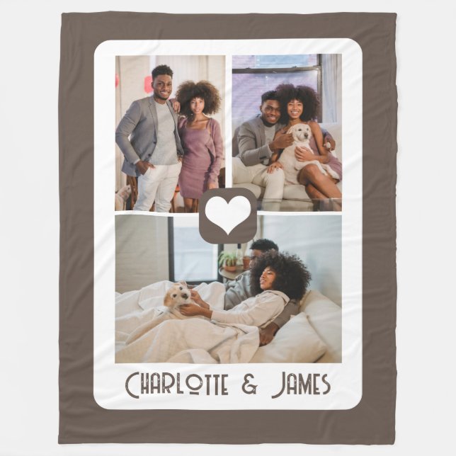 Three Photo Template Personalized By You Fleece Blanket (Front)