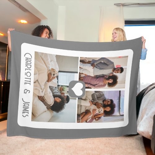 Three Photo Template Personalized By You Fleece Blanket