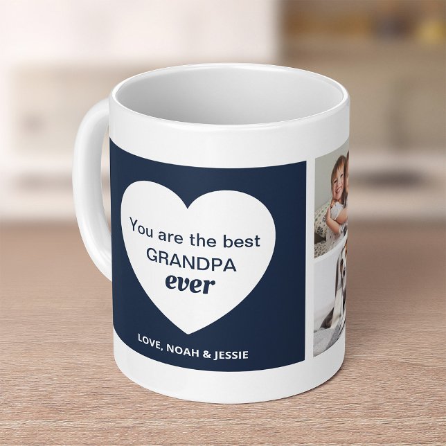 Three Photos and a Heart | Best Grandpa Ever Coffee Mug (Creator Uploaded)
