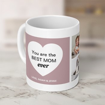 Three Photos And A Heart | Best Mom Ever Coffee Mug by christine592 at Zazzle