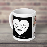Three Photos and a Heart | Best Papa Ever Coffee Mug<br><div class="desc">This cute ands stylish mug features a black frame and a white heart that says "you are the best papa ever", plus room for your names and three of your favorite personal photos. The perfect Father's Day gift that will make your grandfather smile each time he reaches for his coffee!...</div>