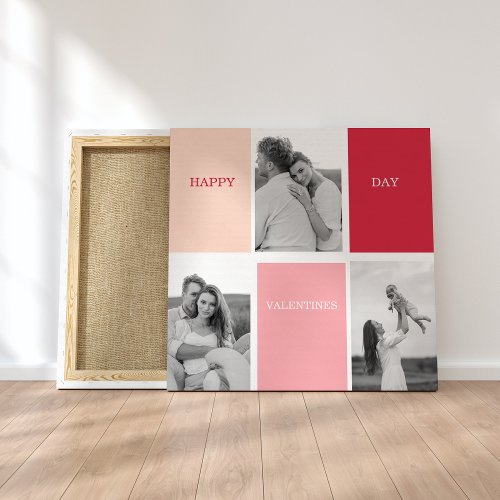 Three Photos  Happy Valentines Day Canvas Print