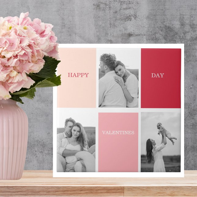 Three Photos | Happy Valentines Day Ceramic Tile (Creator Uploaded)