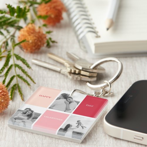 Three Photos  Happy Valentines Day Keychain