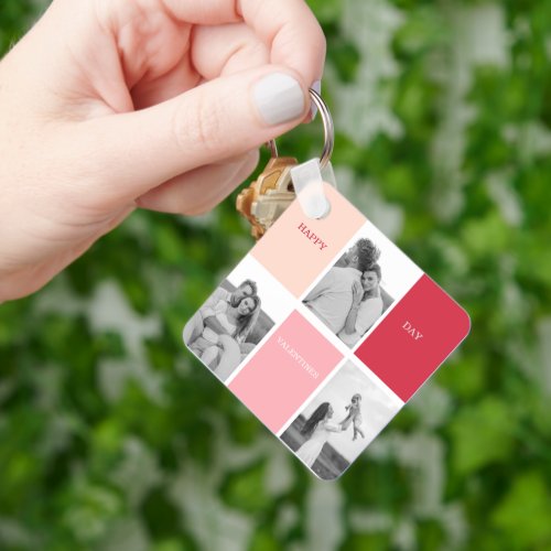 Three Photos  Happy Valentines Day Keychain