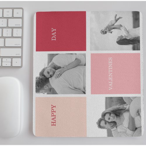 Three Photos  Happy Valentines Day Mouse Pad