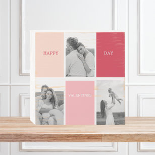 Three Photos   Happy Valentines Day Wooden Box Sign