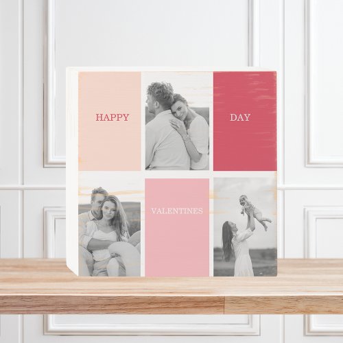 Three Photos  Happy Valentines Day Wooden Box Sign
