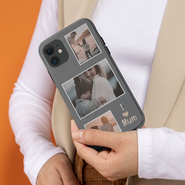Three Photos Mother's day gray iPhone Case (Creator Uploaded)