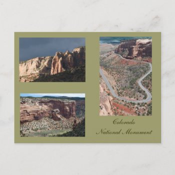 Three Photos Of Colorado National Monument Postcard by bluerabbit at Zazzle