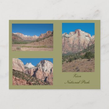 Three Photos Of Zion National Park Postcard by bluerabbit at Zazzle