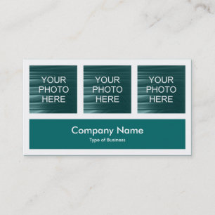 Three Photos Plus One - Moss Green Business Card