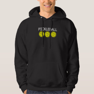 Three Pickleball Balls Pickleball Player Hoodie