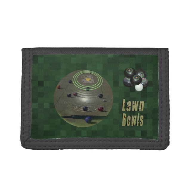 Three Picture Lawnbowls Design, Trifold Wallet (Front)