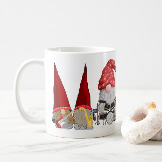 Three Piece Gnome Band on a Coffee Mug