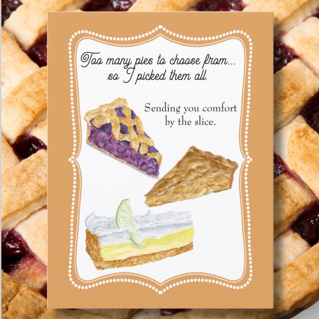 Three Pies of Comfort Postcard (Creator Uploaded)