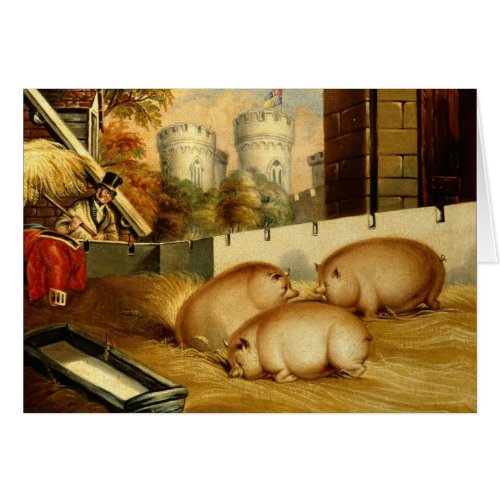 Three Pigs with Castle in the Background